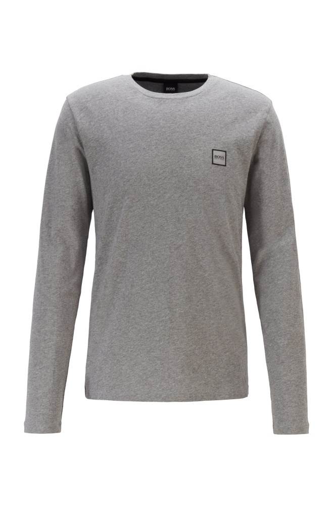 Hugo Boss Long-sleeved T-shirt Lyse Grå | k41g2pqf