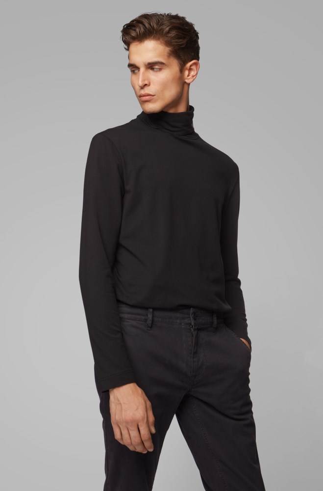 Hugo Boss Long-sleeved T-shirt Svarte | mkfecOox