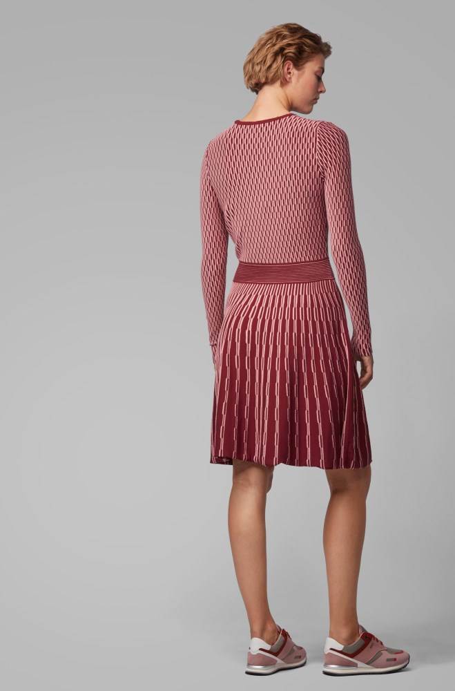 Hugo Boss Long-sleeved dress Rød | se8YUoSD