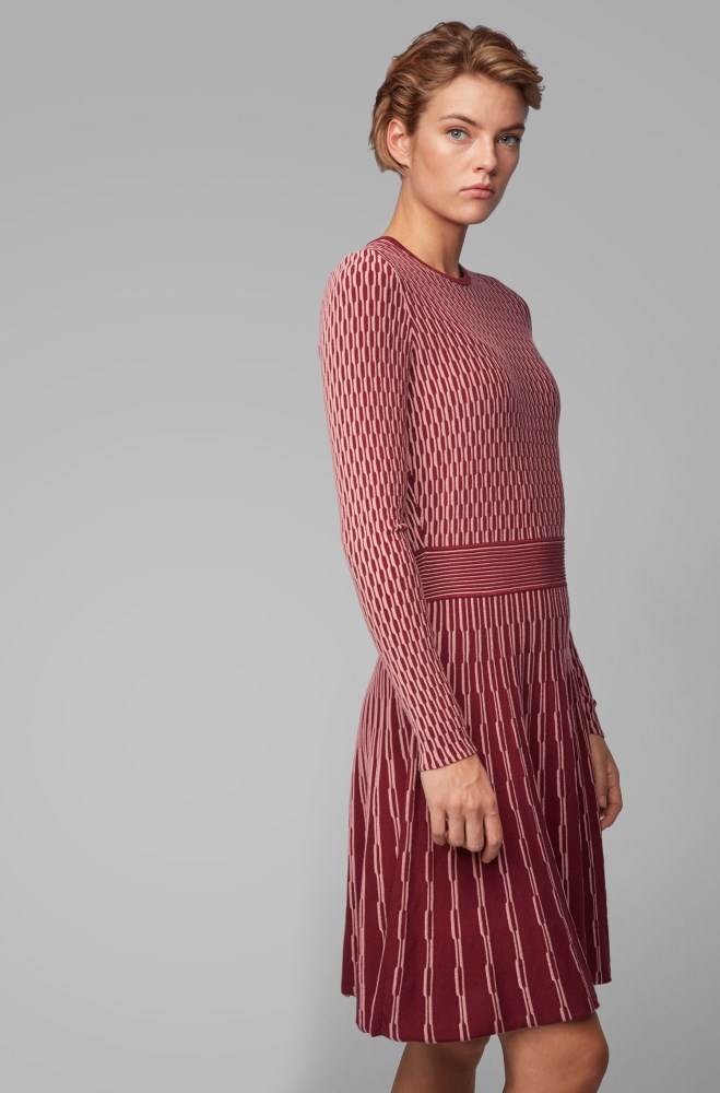 Hugo Boss Long-sleeved dress Rød | se8YUoSD