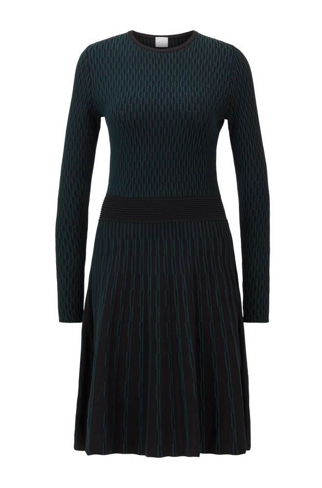 Hugo Boss Long-sleeved dress Svarte | hebnKgKh