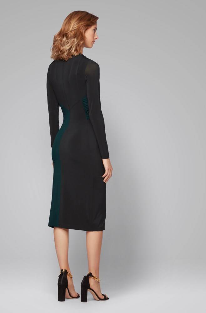 Hugo Boss Long-sleeved jersey dress Patterned | 93lwEQPx