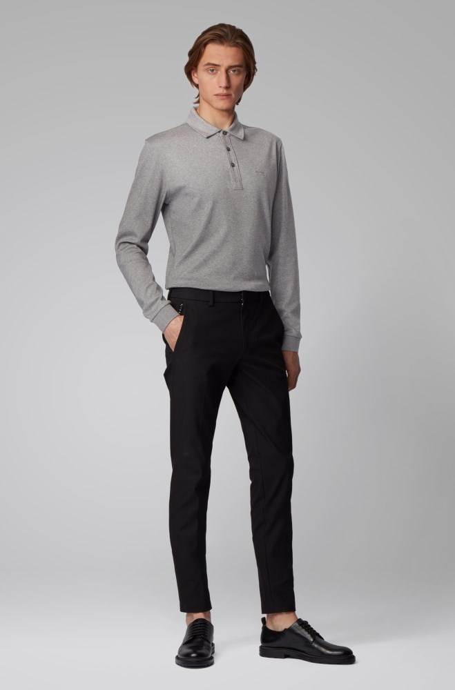 Hugo Boss Long-sleeved polo shirt Grå | vNTztvol