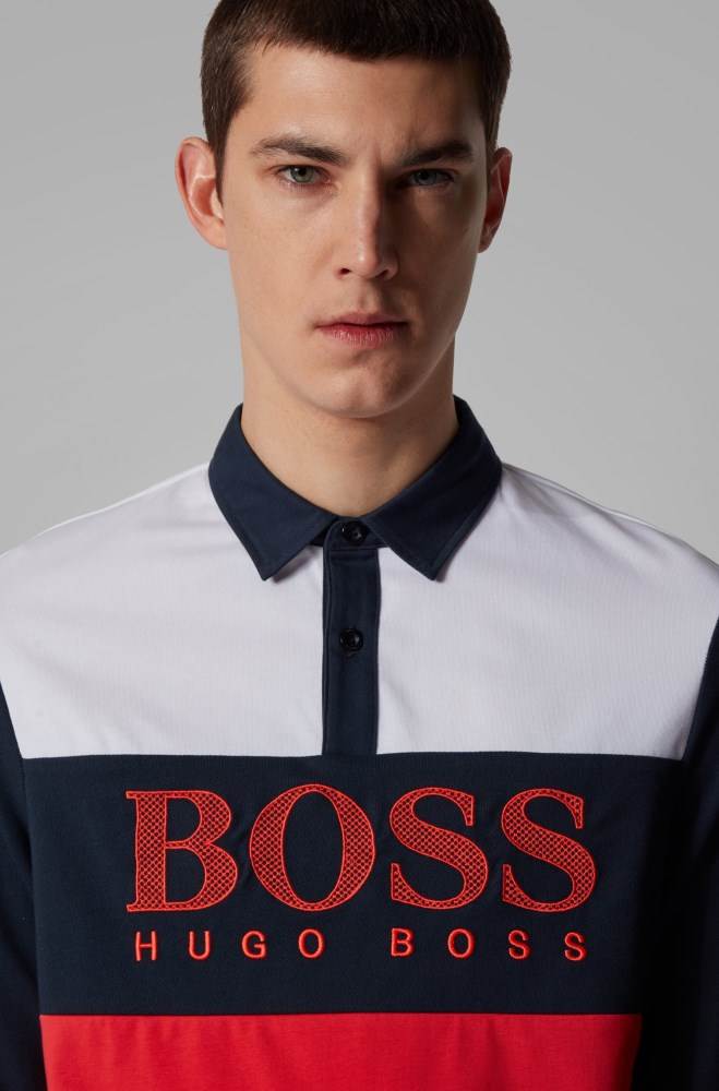 Hugo Boss Long-sleeved polo shirt Rød | bU4kmzwQ