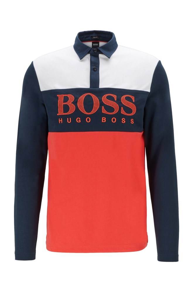 Hugo Boss Long-sleeved polo shirt Rød | bU4kmzwQ