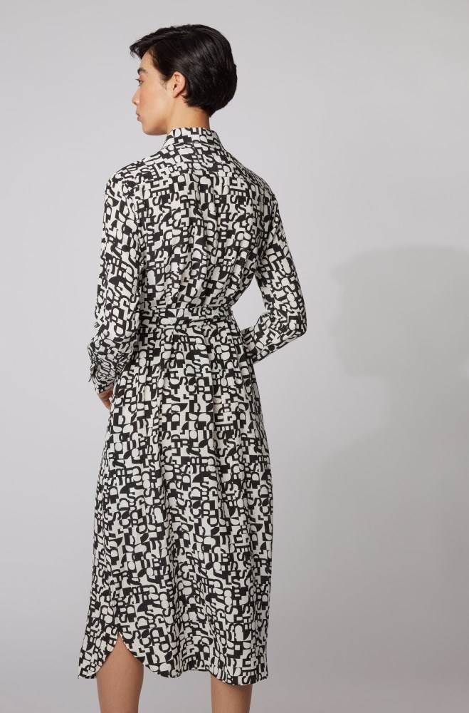 Hugo Boss Long-sleeved shirt dress Patterned | BAp4KyYr