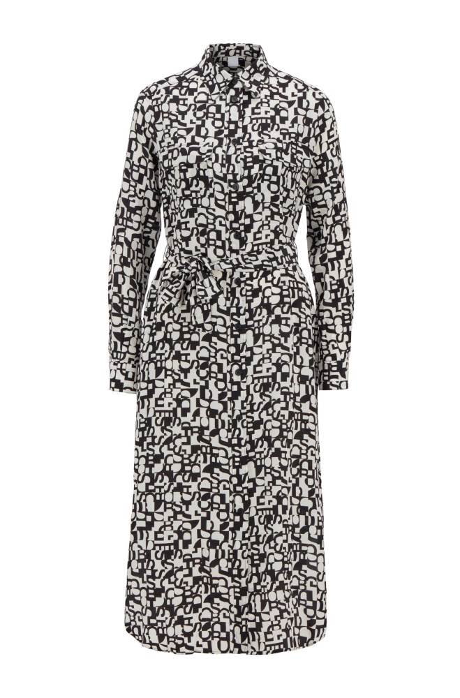 Hugo Boss Long-sleeved shirt dress Patterned | BAp4KyYr