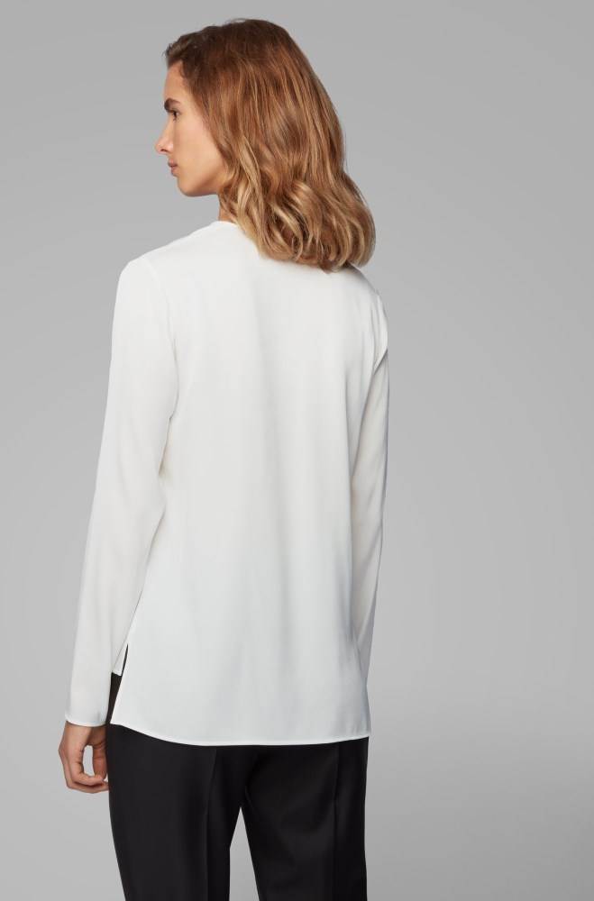 Hugo Boss Long-sleeved top Hvite | qgZYouLE