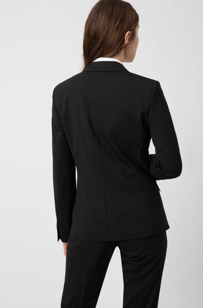 Hugo Boss Longer-length jacket Svarte | S85Tf7D8