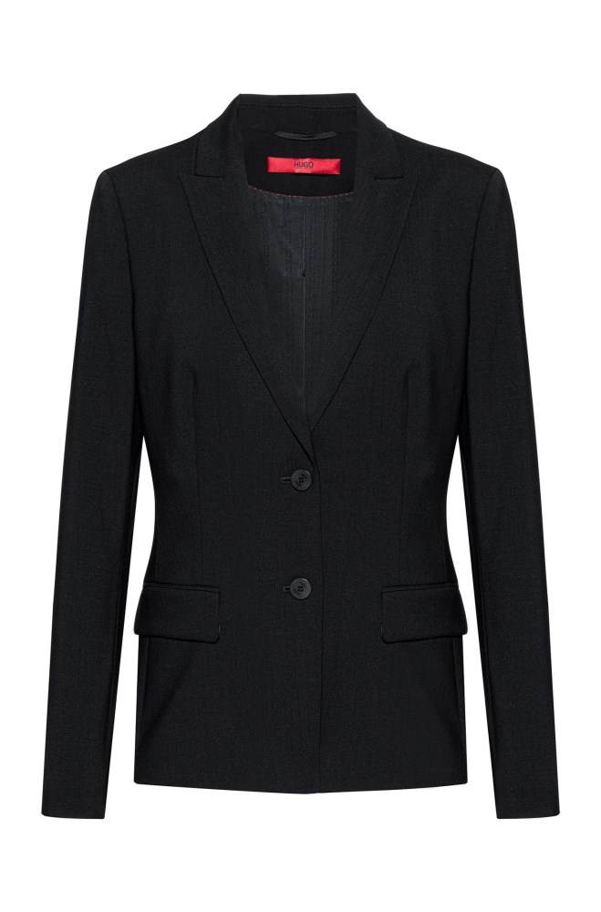 Hugo Boss Longer-length jacket Svarte | S85Tf7D8