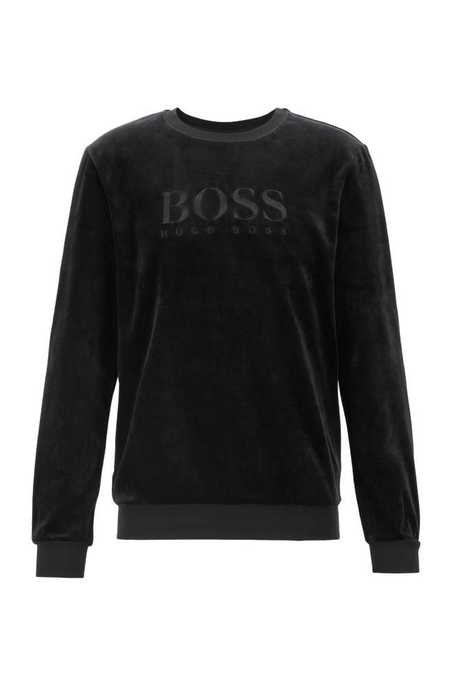 Hugo Boss Lounge logo sweatshirt Svarte | tWNKIbcP