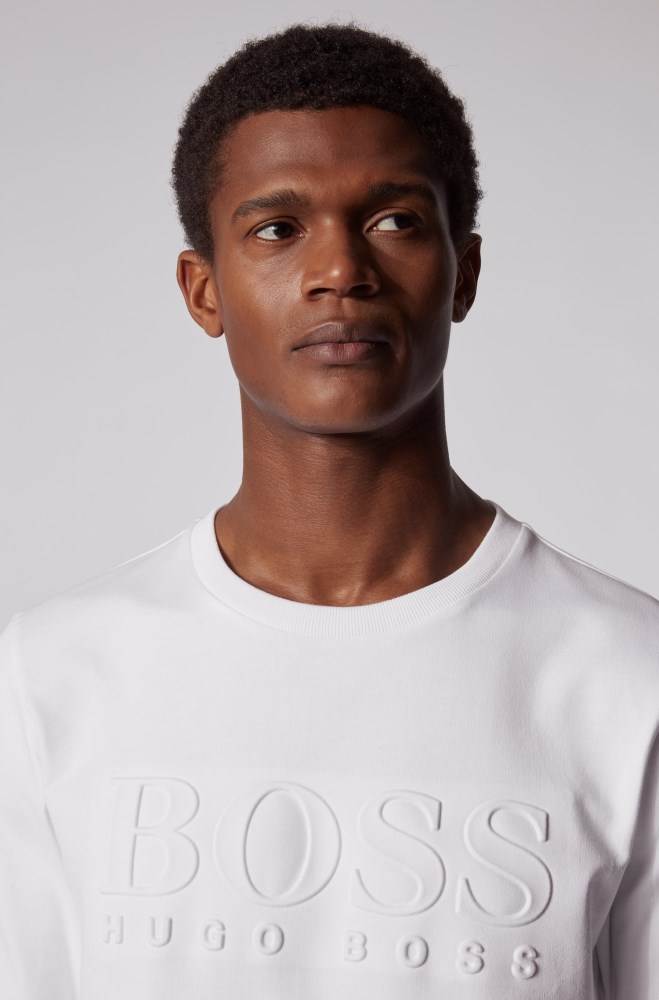 Hugo Boss Lounge sweatshirt Hvite | 8t87J4lu