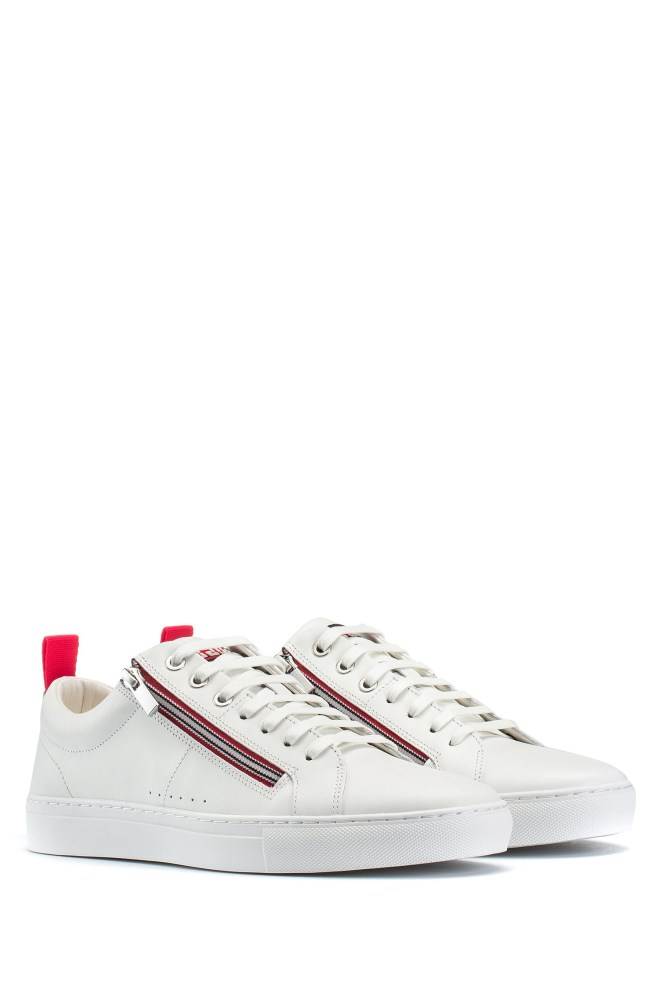 Hugo Boss Low-top leather trainers Hvite | eql3apWv