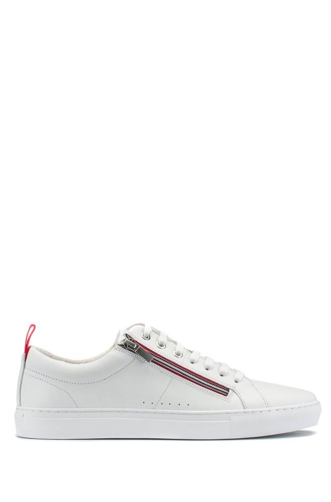 Hugo Boss Low-top leather trainers Hvite | eql3apWv