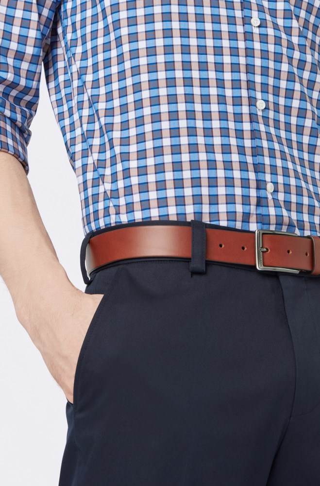 Hugo Boss Lær belt Brune | 7YJJv4FE