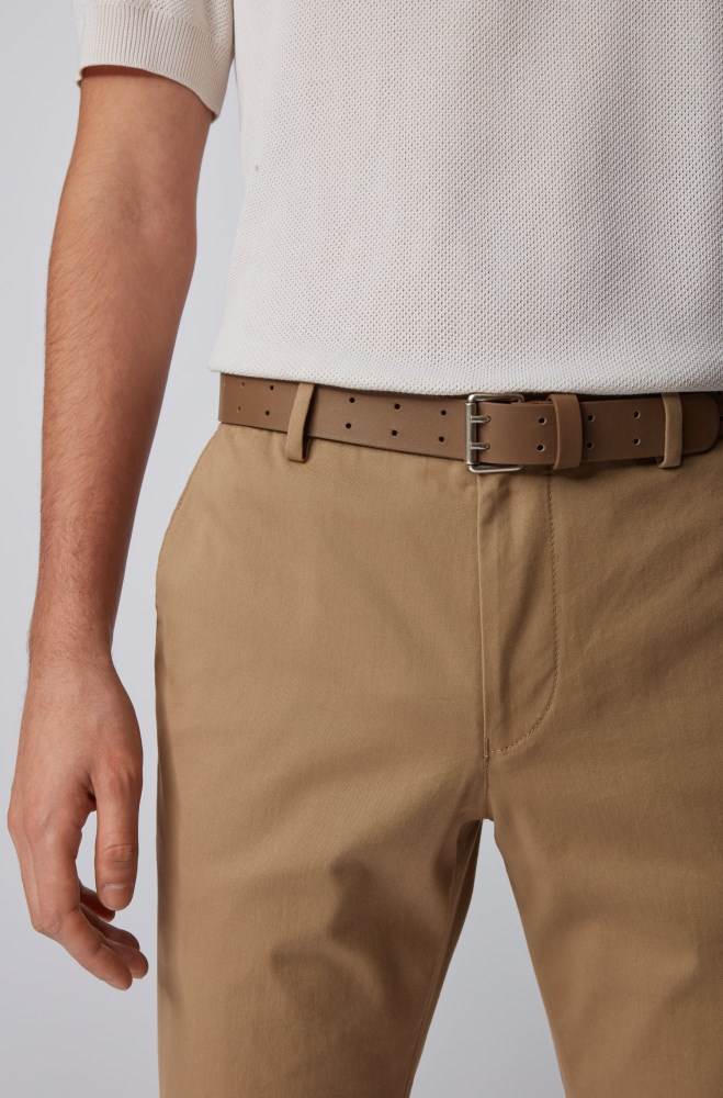 Hugo Boss Lær belt Lyse Brune | 1iRl9mBu