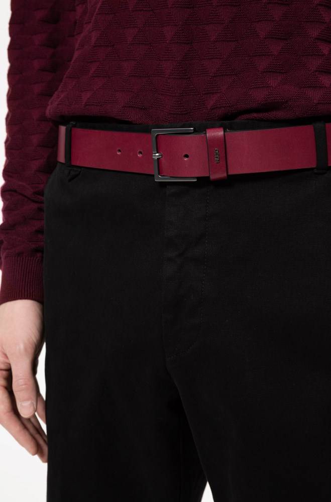 Hugo Boss Lær belt Mørke Rød | vLYO0rM8