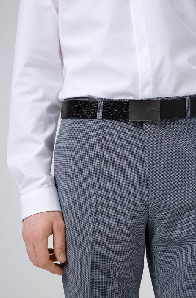 Hugo Boss Lær belt Svarte | JFbbrcmI