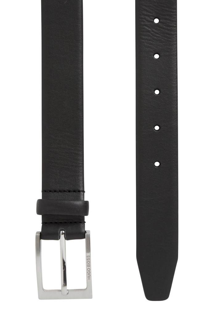 Hugo Boss Lær belt Svarte | TNEBcFlf