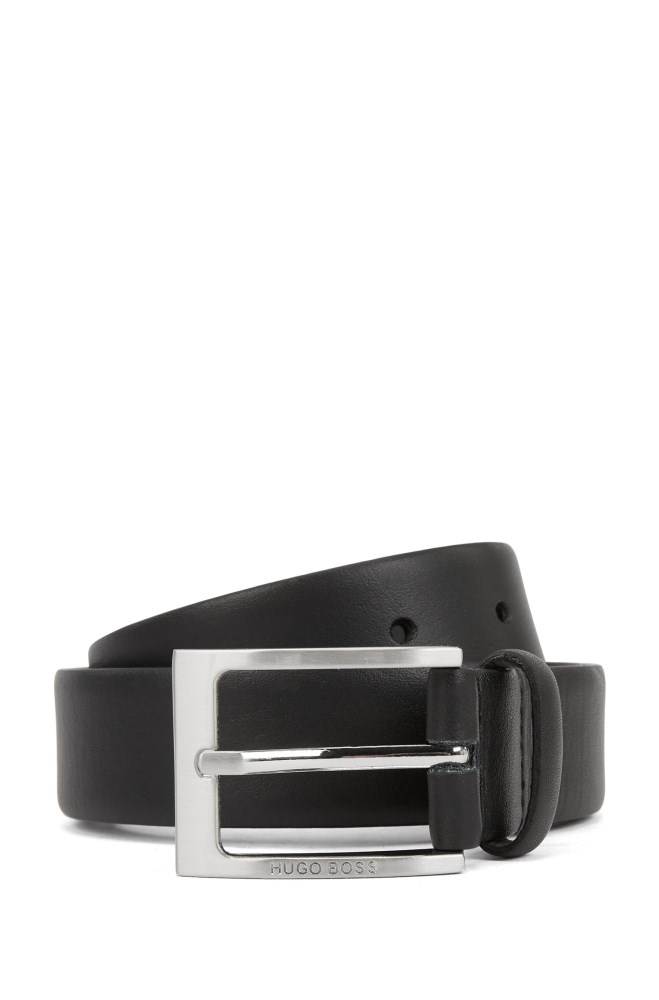 Hugo Boss Lær belt Svarte | TNEBcFlf