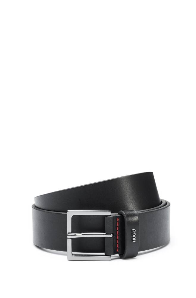 Hugo Boss Lær belt Svarte | x69hCYm2