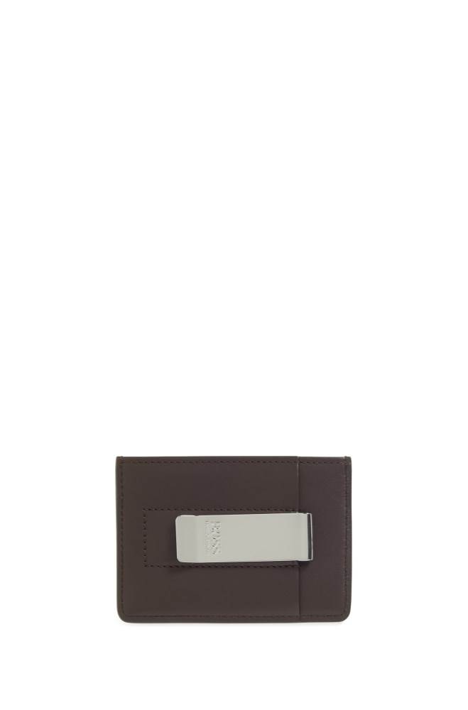 Hugo Boss Lær card case Mørke Brune | Chql5XmY