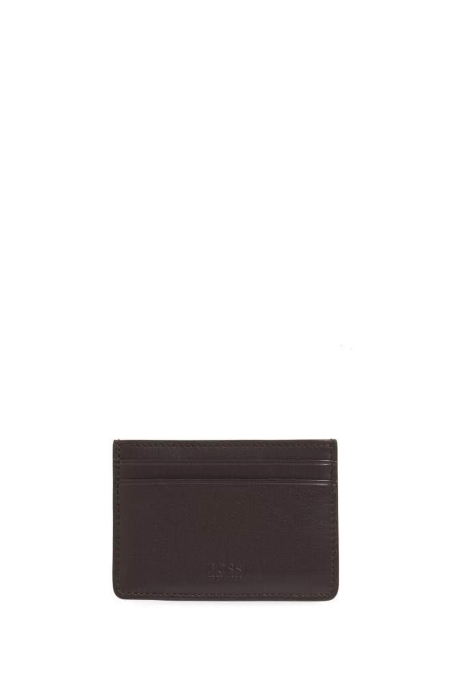 Hugo Boss Lær card case Mørke Brune | Chql5XmY