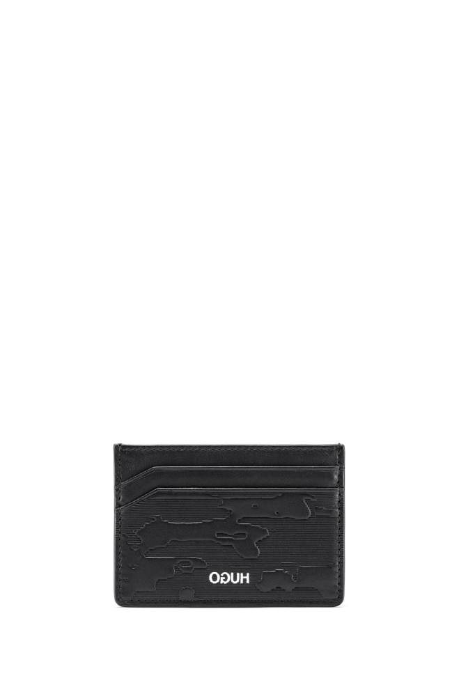 Hugo Boss Lær card holder and metal money clip gift set Svarte | 3fAOHuDf