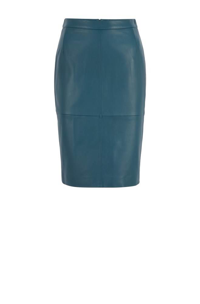 Hugo Boss Lær pencil skirt Blå | mL7NGlu5