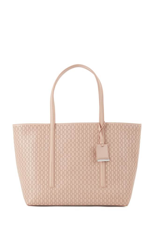 Hugo Boss Lær shopper bag Lyse Beige | SZqICqrH