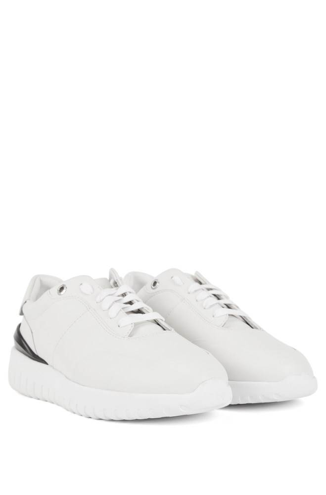 Hugo Boss Lær trainers Hvite | Zu1tsX0c