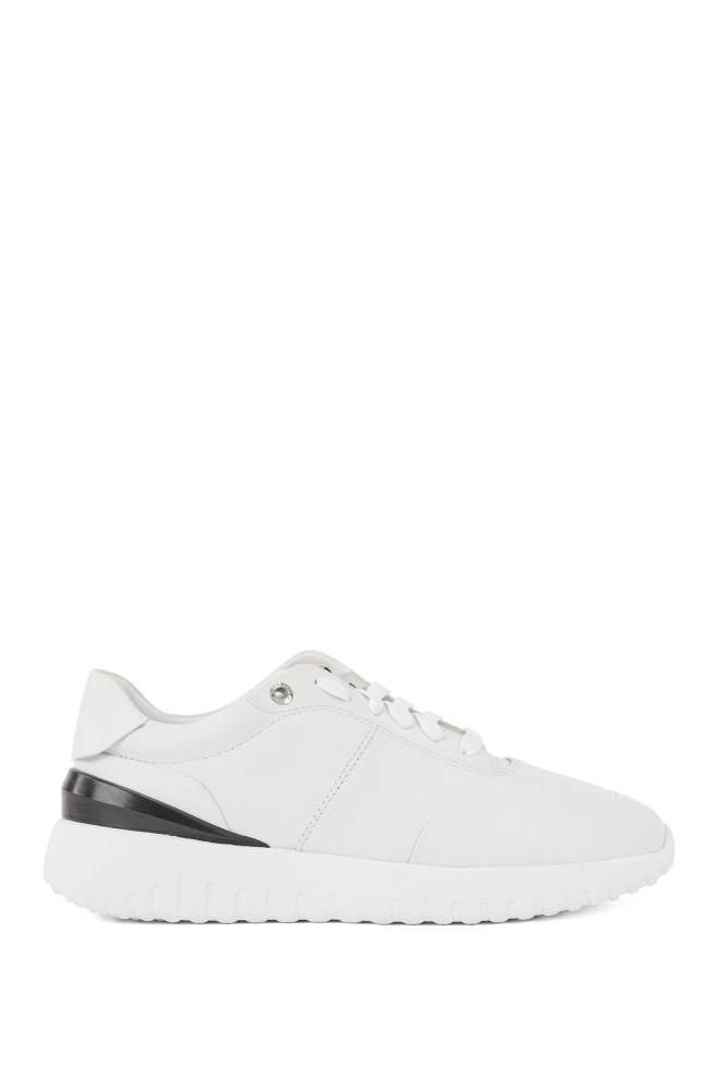 Hugo Boss Lær trainers Hvite | Zu1tsX0c