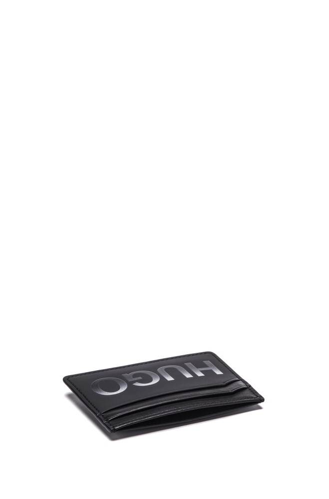 Hugo Boss Matte-leather card holder Svarte | RhrL2EsB