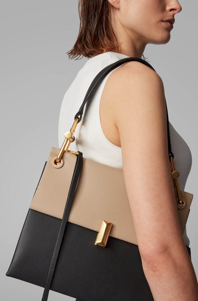 Hugo Boss Medium Kristin shoulder bag Beige | JrJBFye7