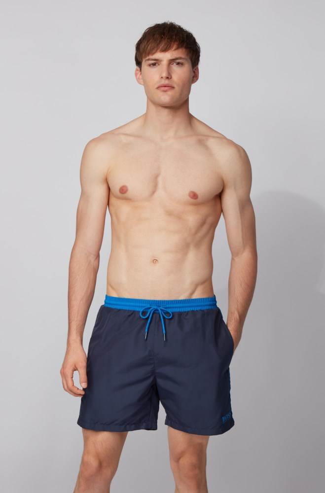 Hugo Boss Medium-length swim shorts Mørke Blå | 2jcElT23