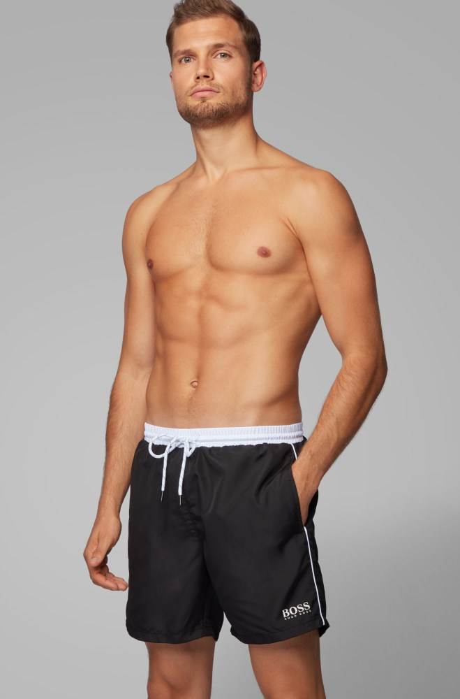 Hugo Boss Medium-length swim shorts Svarte | zxk2fqHm