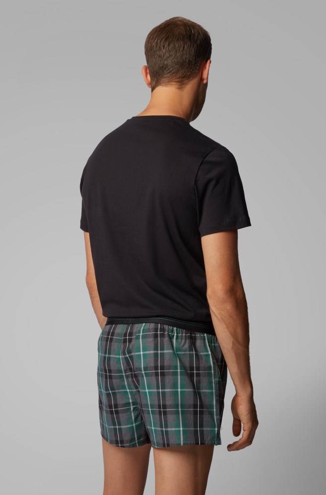 Hugo Boss Melange-check pyjama shorts Mørke Grå | 1d2kh8mb