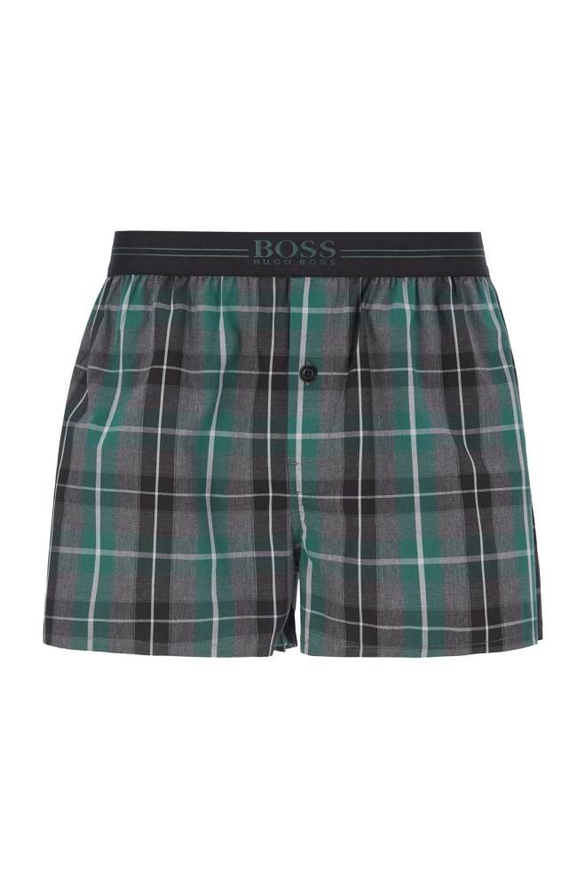 Hugo Boss Melange-check pyjama shorts Mørke Grå | 1d2kh8mb