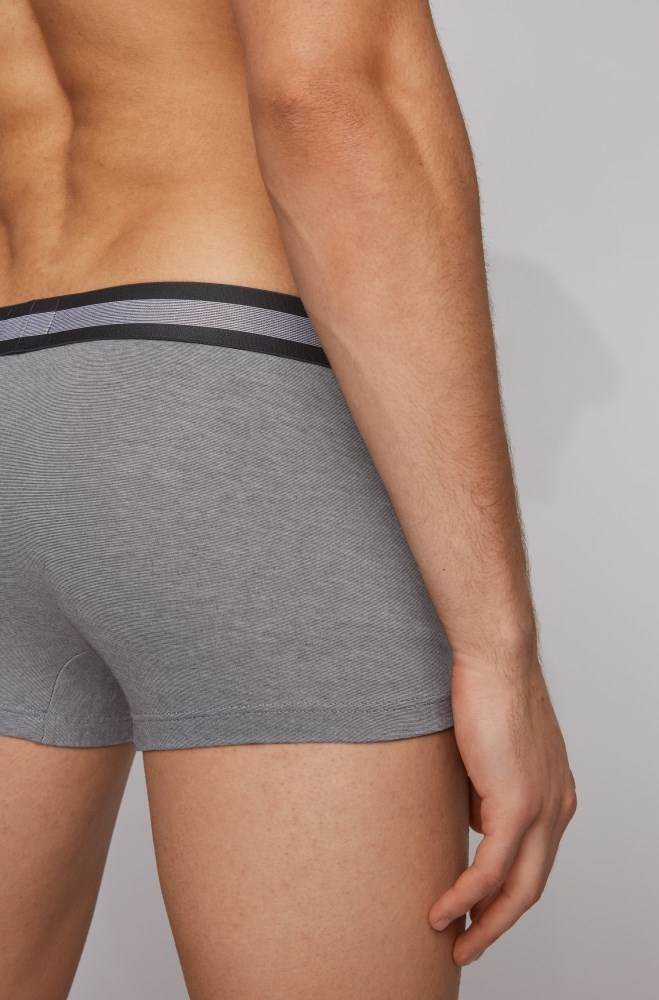 Hugo Boss Melange cotton-blend jersey trunks Mørke Blå | 6vBCTkCW