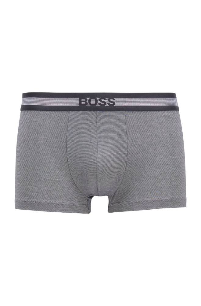 Hugo Boss Melange cotton-blend jersey trunks Mørke Blå | 6vBCTkCW