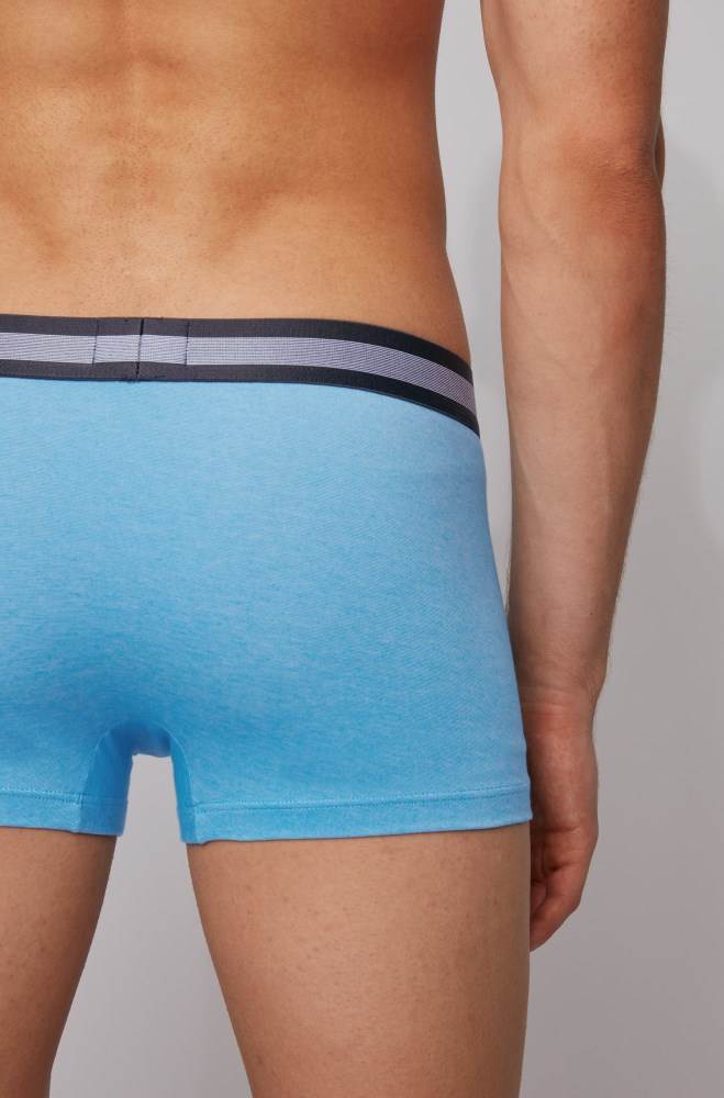 Hugo Boss Melange cotton-blend jersey trunks Blå | WdQlgm1N