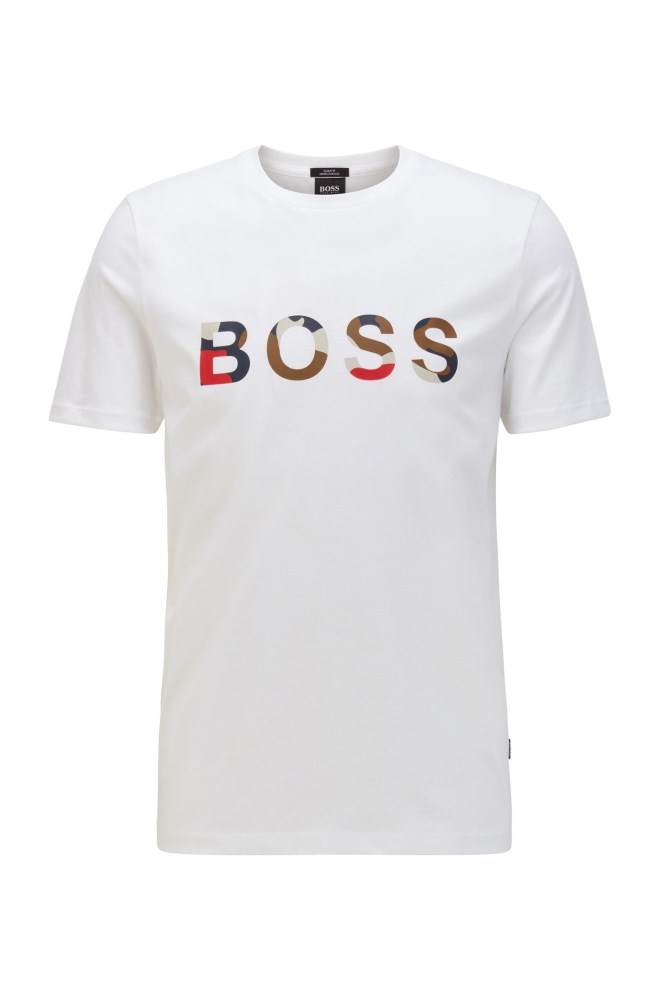 Hugo Boss Mercerised-cotton T-shirt Hvite | Y6f0MfcY