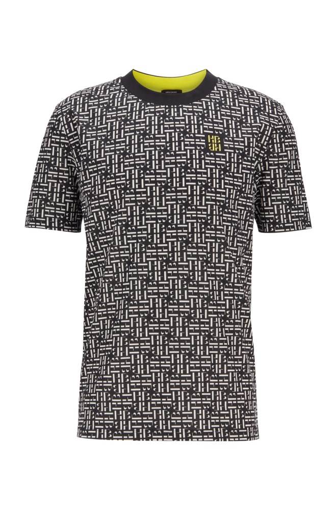 Hugo Boss Mercerised-cotton T-shirt Svarte | sCstnsv8