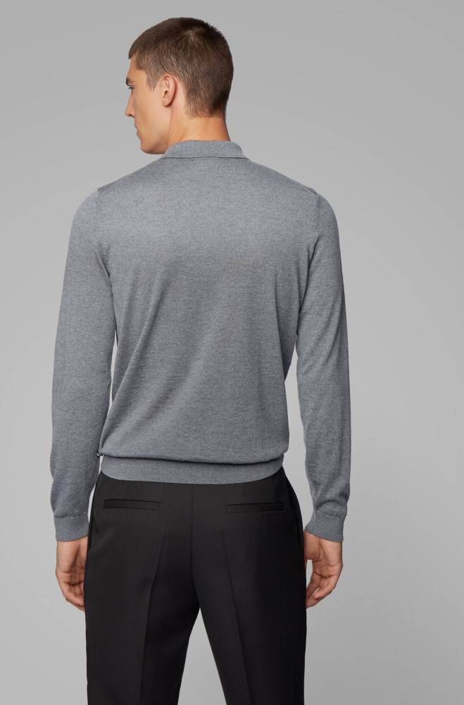 Hugo Boss Merino-wool sweater Grå | mITBniXI