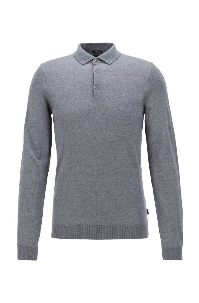 Hugo Boss Merino-wool sweater Grå | mITBniXI