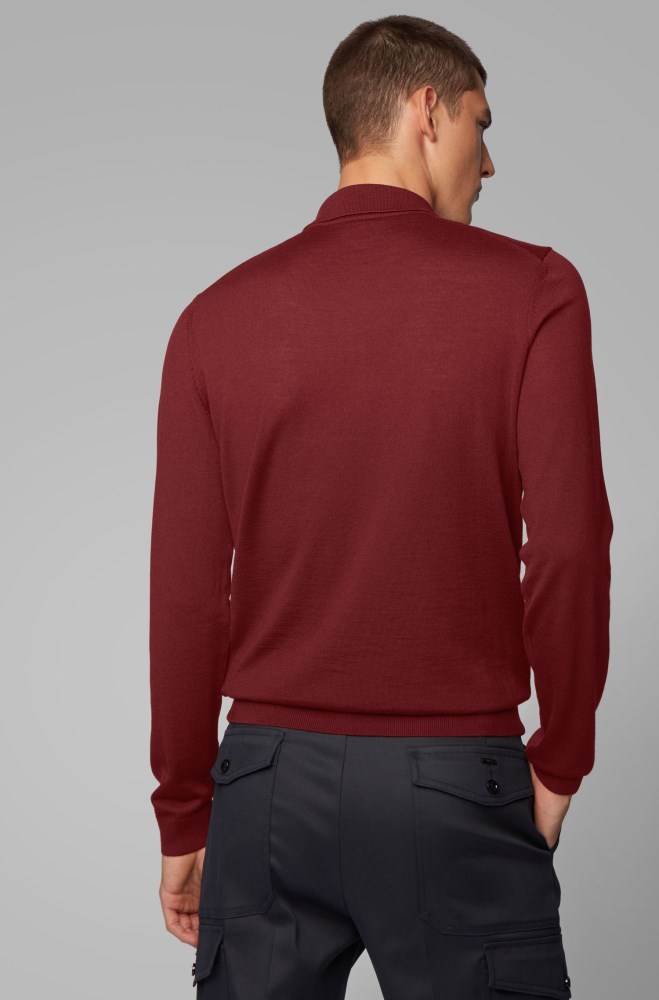 Hugo Boss Merino-wool sweater Mørke Rød | bB2B0ubG