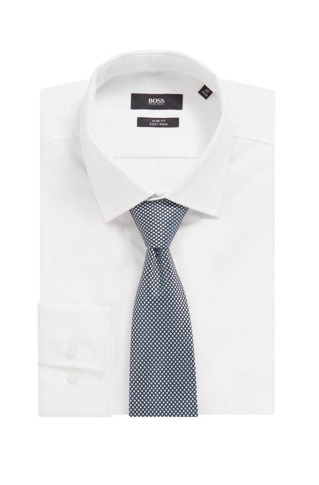 Hugo Boss Micro-pattern tie Mørke Blå | LFssItwK