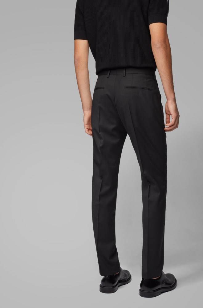 Hugo Boss Micro-patterned slim-fit suit Svarte | VeBFeRvP