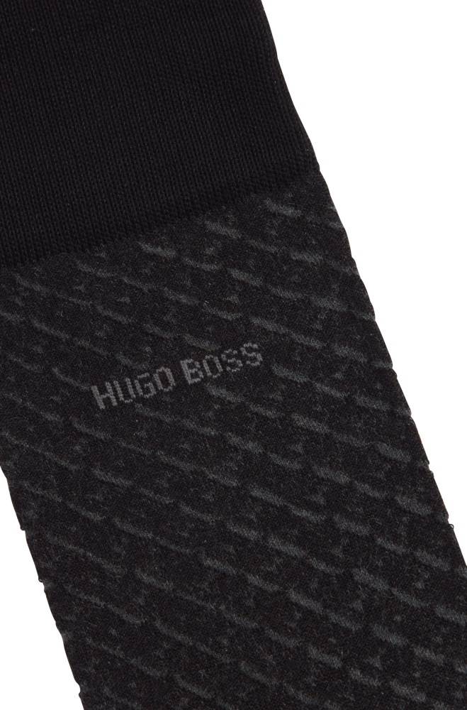 Hugo Boss Micro-patterned socks Svarte | UDpdMxuV