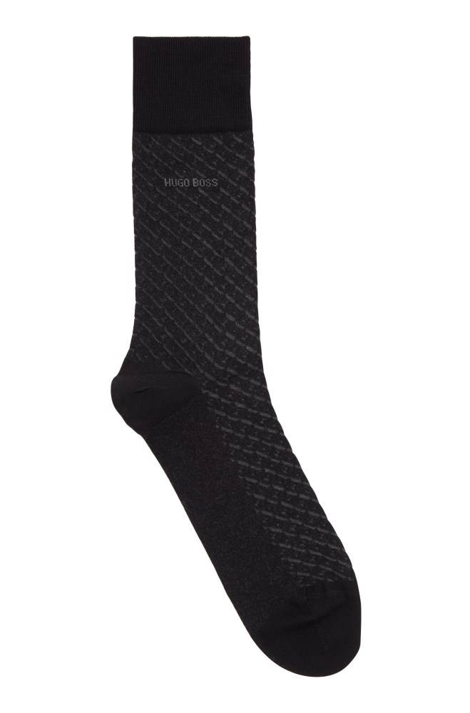 Hugo Boss Micro-patterned socks Svarte | UDpdMxuV